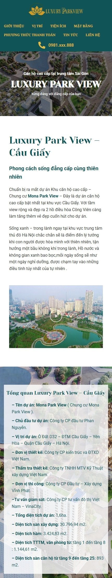 Landing Page LUXURY-PARKVIEW