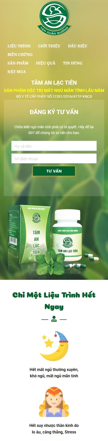 Landing Page MẤT NGỦ TÂM AN LẠC TIÊN