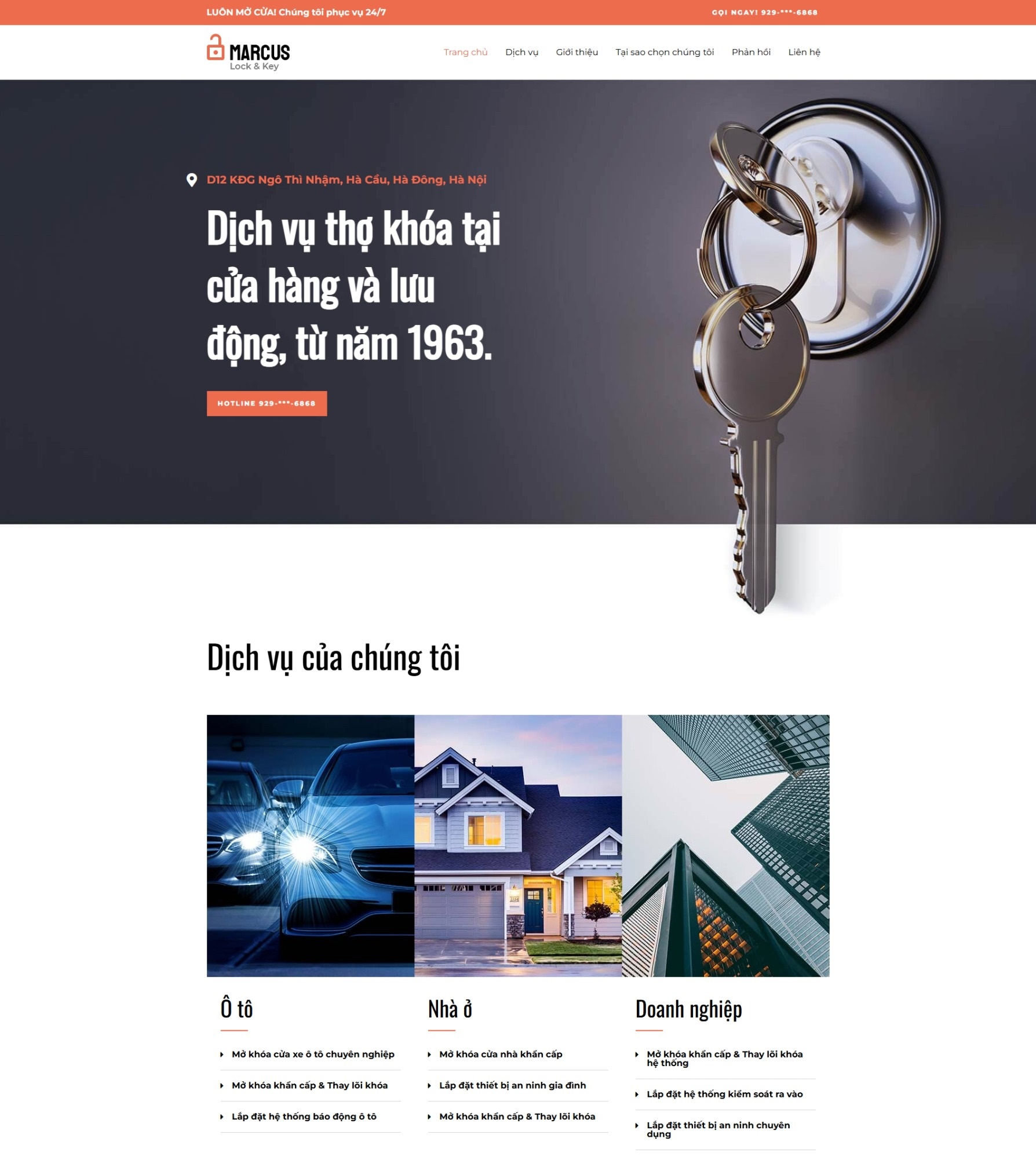 Dịch vụ thợ khóa Marcus
